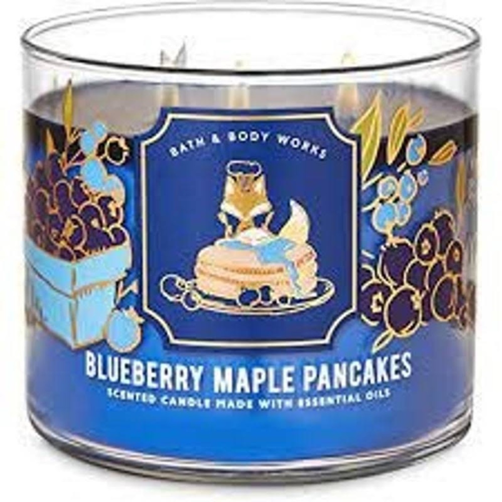 Bath and Body Works Blueberry Maple Pancakes 3 Wick Candle